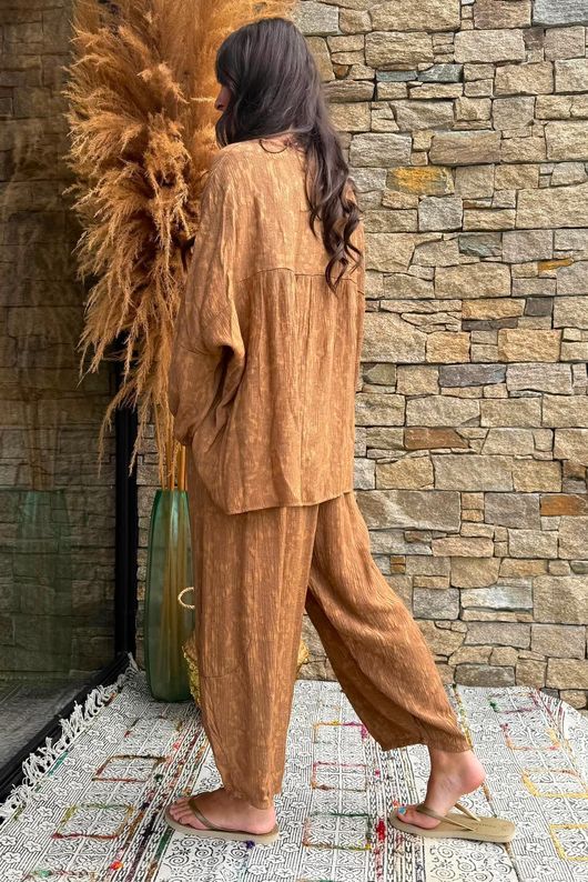 Kiti Paisley Damask Artist Smock Walnut